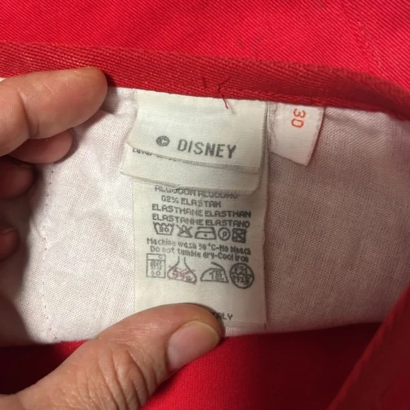 Iceberg history X minnie mouse Swarovski crystal red straight leg pants 26